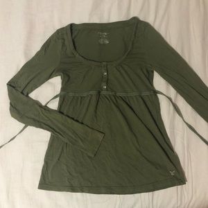 long sleeve babydoll henley